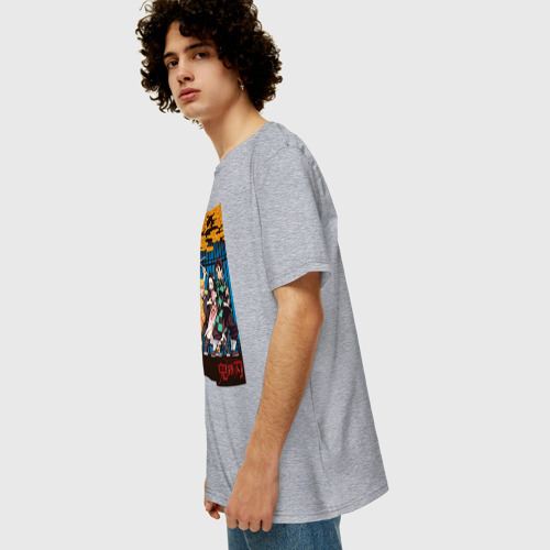 Мужская футболка хлопок Oversize с принтом Кимэцу но яйба, вид сбоку #3