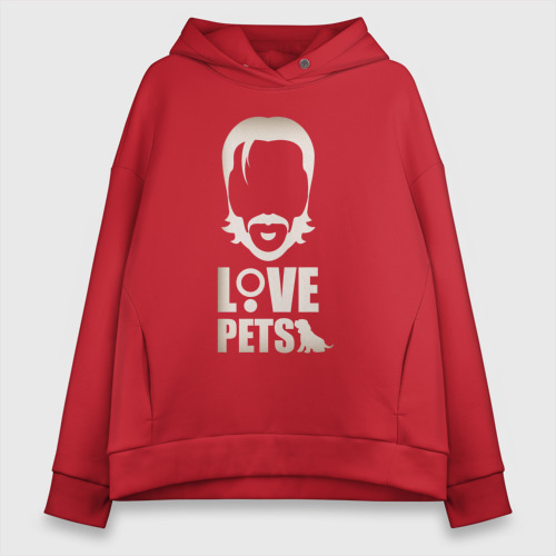 Женское светящееся худи Love Pets, цвет красный