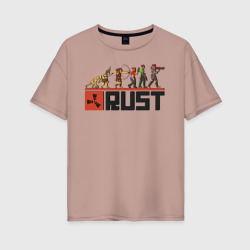 Женская футболка хлопок Oversize Evolution Rust