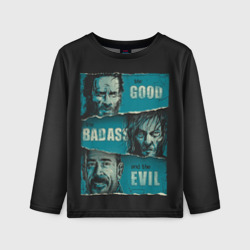 Детский лонгслив 3D Good, Badass, Evil