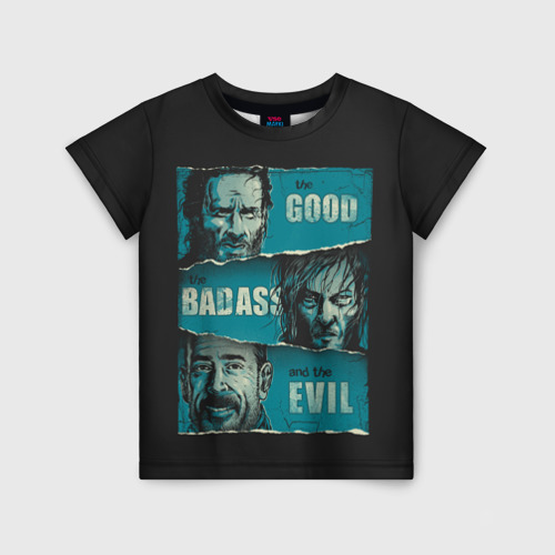 Детская футболка 3D Good, Badass, Evil, цвет 3D печать