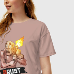 Женская футболка хлопок Oversize Rust - фото 2