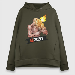 Женское худи Oversize хлопок Rust