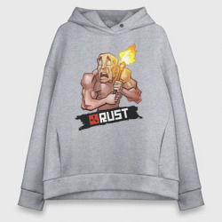 Женское худи Oversize хлопок Rust