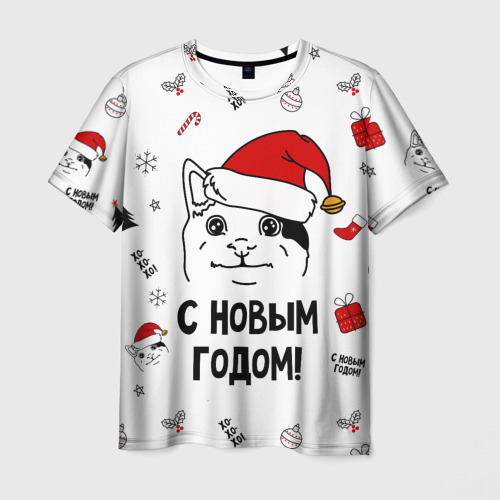 Футболка новый год мем Мужская футболка хлопок Merry Christmas XL, 557b44725de55cc17e5d, размер:XL