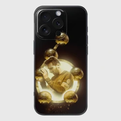 Чехол для iPhone 16 Pro Max силиконовый с защитой камеры Месси шестикратный