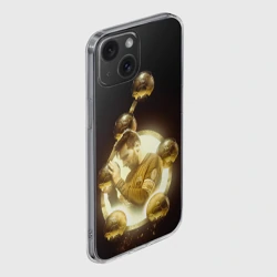 Чехол для iPhone 15 силиконовый с защитой камеры Месси шестикратный - фото 2