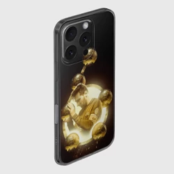 Чехол для iPhone 16 Pro Max силиконовый с защитой камеры Месси шестикратный - фото 2