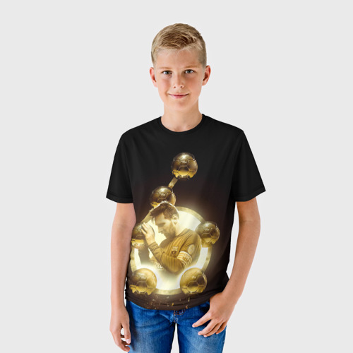 Детская футболка 3D Месси шестикратный, цвет 3D печать - фото 3