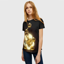 Женская футболка 3D Месси шестикратный - фото 2