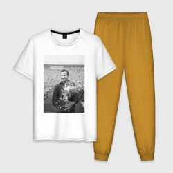 Мужская пижама с белой футболкой хлопок Великий Лев Яшин