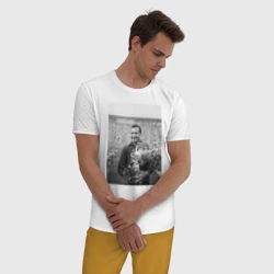 Мужская пижама с белой футболкой хлопок Великий Лев Яшин - фото 2