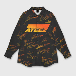 Мужская рубашка oversize 3D Ateez автографы