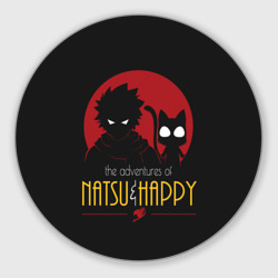 Круглый коврик для мышки Хвост Феи Natsu i Happy