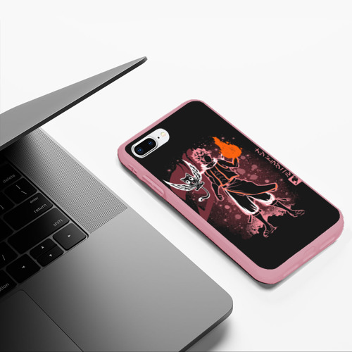 Чехол для iPhone 7Plus/8 Plus матовый Нацу Драгнил и Хэппи, цвет баблгам - фото 5