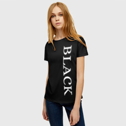 Женская футболка 3D Чёрная футболка с текстом - фото 2