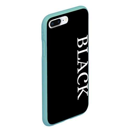 Чехол для iPhone 7Plus/8 Plus матовый Чёрная футболка с текстом, цвет мятный - фото 3
