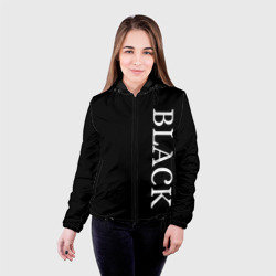 Женская куртка 3D Чёрная футболка с текстом - фото 2