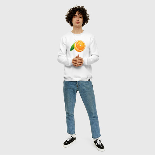 Мужской свитшот хлопок Апельсин, цвет белый - фото 5