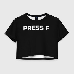 Женская футболка Crop-top 3D С надписью Press f