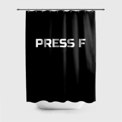 Штора 3D для ванной С надписью Press f