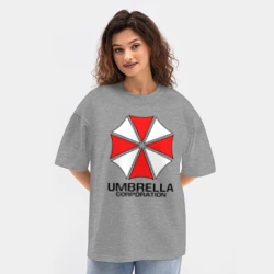 Женская футболка Oversize хлопок texturе Umbrella Corp Resident evil Обитель зла - фото 2