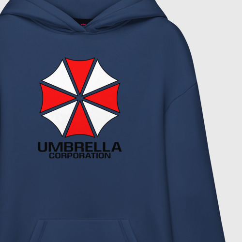 Худи SuperOversize хлопок Umbrella Corp Resident evil Обитель зла, цвет темно-синий - фото 3