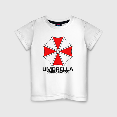 Детская футболка из хлопка с принтом Umbrella Corp Resident evil Обитель зла, вид спереди №1