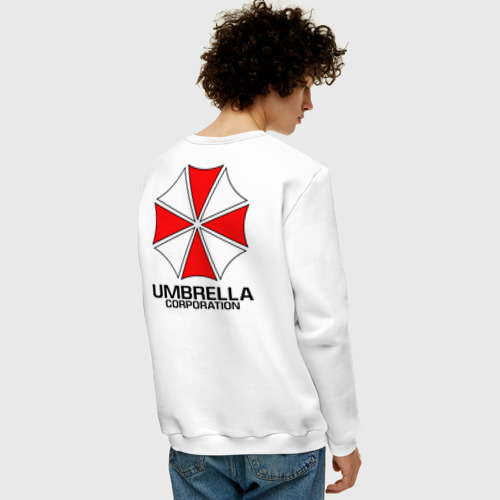 Мужской свитшот хлопок Umbrella Corp, цвет белый - фото 4