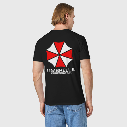 Мужская футболка хлопок Umbrella Corp Амбрелла на спине, цвет черный - фото 4