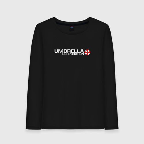 Женский лонгслив хлопок Umbrella Corp Амбрелла на спине, цвет черный