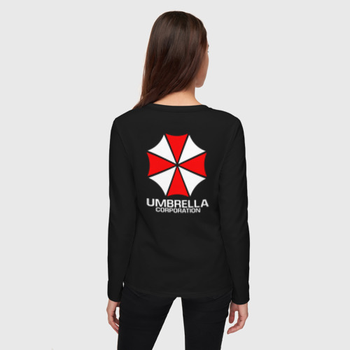 Женский лонгслив хлопок Umbrella Corp Амбрелла на спине, цвет черный - фото 4