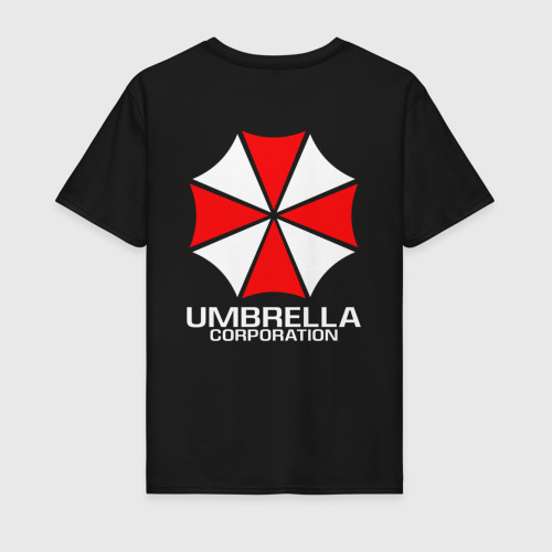 Мужская футболка хлопок Umbrella Corp Амбрелла на спине, цвет черный - фото 2