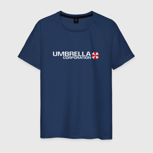 Мужская футболка из хлопка с принтом Umbrella Corp Амбрелла на спине, вид спереди №1