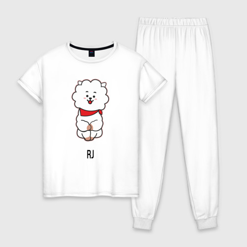 Женская пижама хлопок BTS BT21 RJ, цвет белый