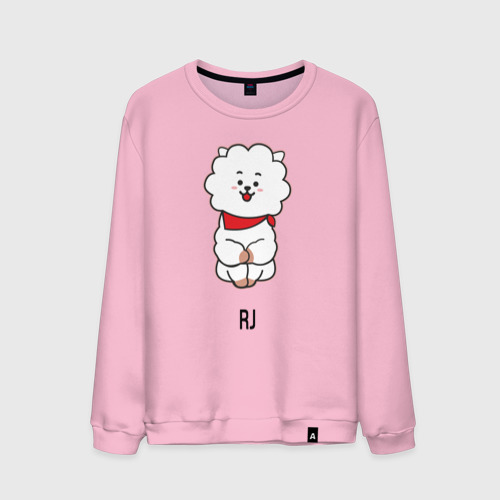 Мужской свитшот хлопок BTS BT21 RJ, цвет светло-розовый