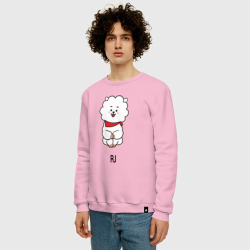 Мужской свитшот хлопок BTS BT21 RJ, цвет светло-розовый - фото 3