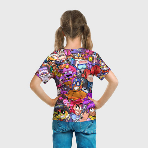 Детская футболка 3D с принтом BRAWL STARS LEON | ЛЕОН, вид сзади #2