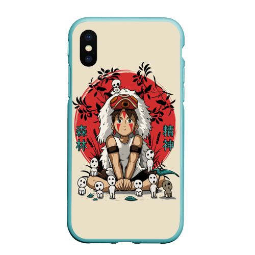 Чехол для iPhone XS Max матовый Princess Mononoke, цвет мятный