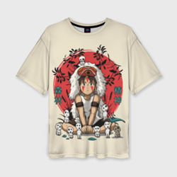 Женская футболка oversize 3D Princess Mononoke