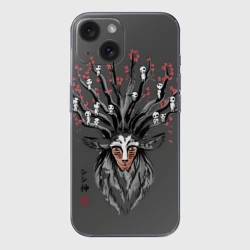 Чехол для iPhone 15 силиконовый с защитой камеры Princess Mononoke