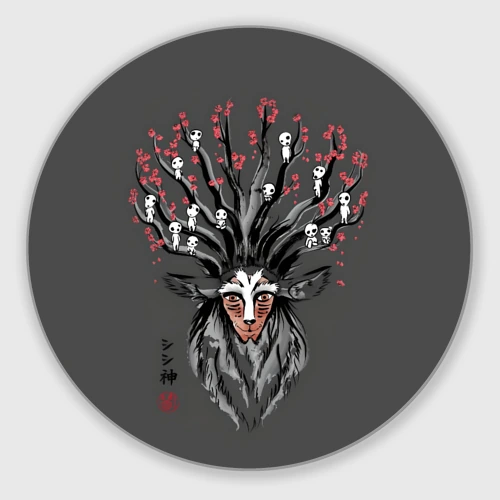 Круглый коврик для мышки Princess Mononoke