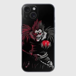 Чехол для iPhone 15 силиконовый с защитой камеры Тетрадь смерти Рюк