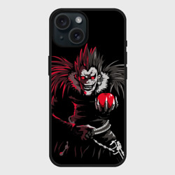Чехол силиконовый для Apple iPhone 15 матовый Тетрадь смерти Рюк