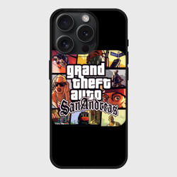 Чехол силиконовый для Apple iPhone 15 Pro Мax матовый GTA SA