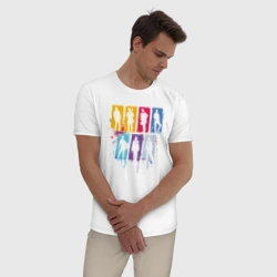 Мужская пижама с белой футболкой хлопок Киану Ривз - фото 2