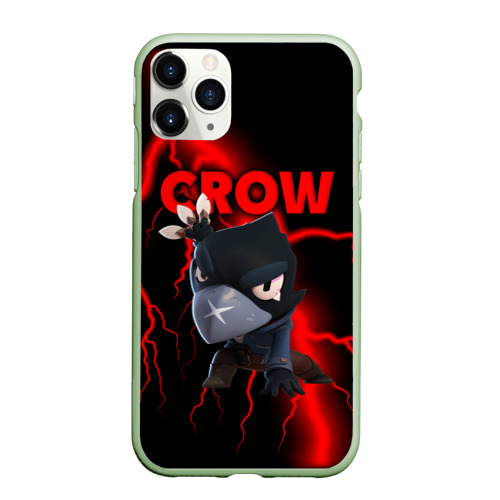 Чехол для iPhone 11 Pro матовый Brawl Stars crow, цвет салатовый