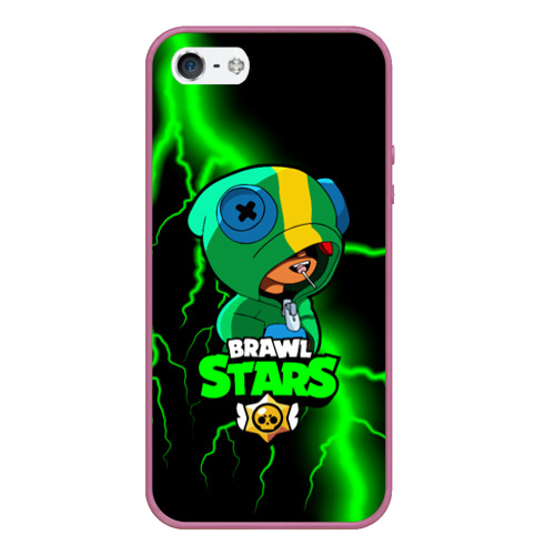 Чехол для iPhone 5/5S матовый Brawl Stars Leon