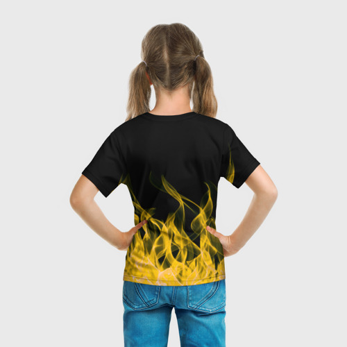 Детская футболка 3D с принтом BRAWL STARS SALLY LEON, вид сзади #2