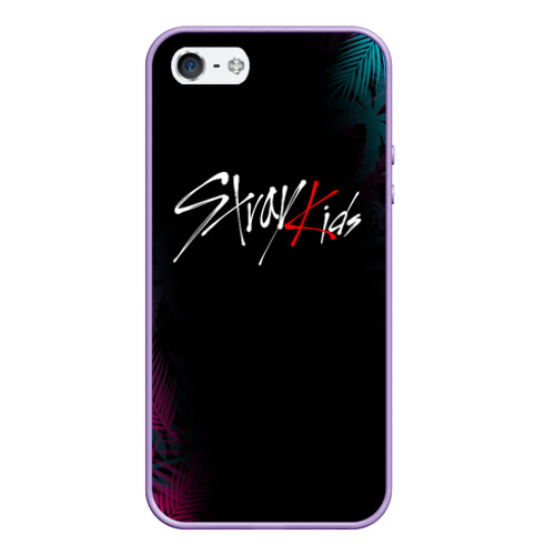 Чехол для iPhone 5/5S матовый Stray kids, цвет светло-сиреневый